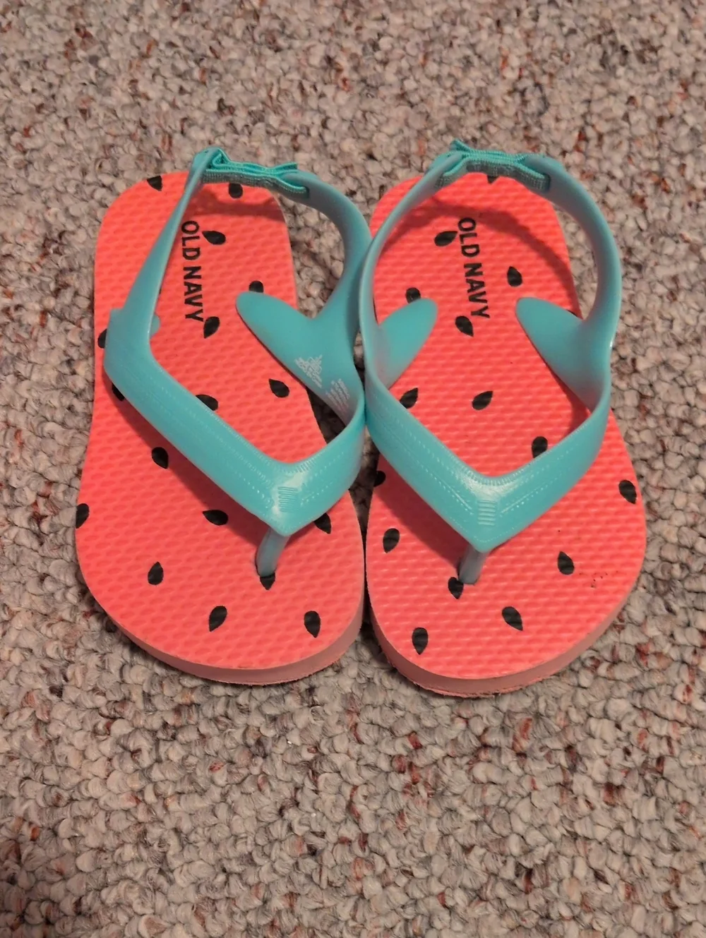 Old Navy Kids' Watermelon Print Flip Flops - Coral/Teal